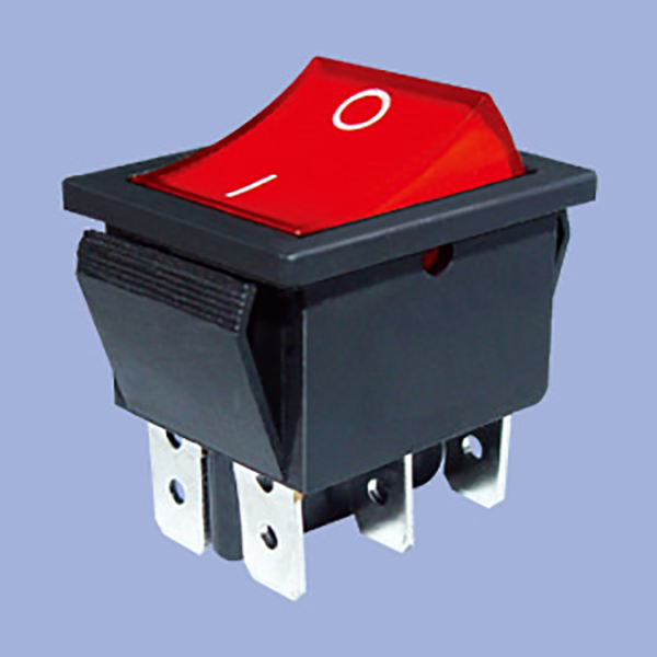 ligado/desligado interruptor oscilante de barco iluminado com luz vermelha